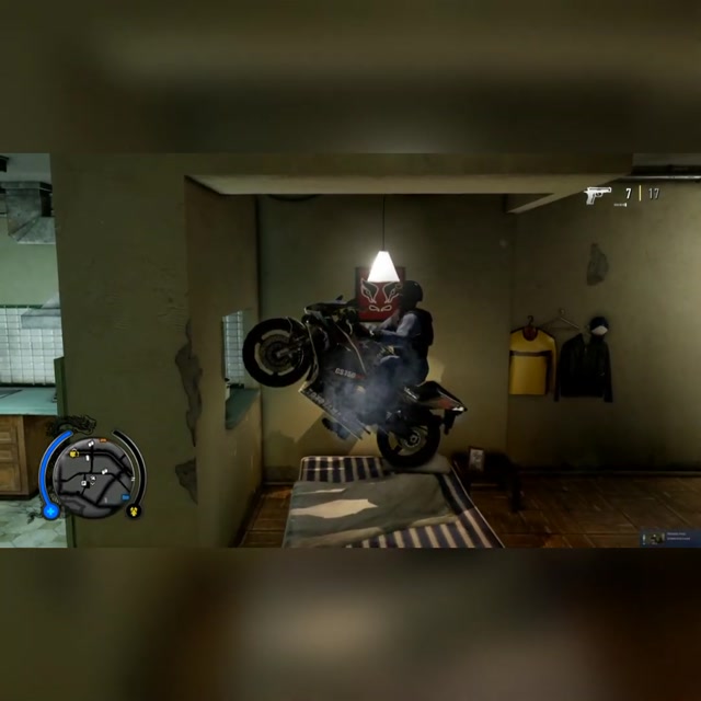 Parking the motorcycle on the bed #shorts