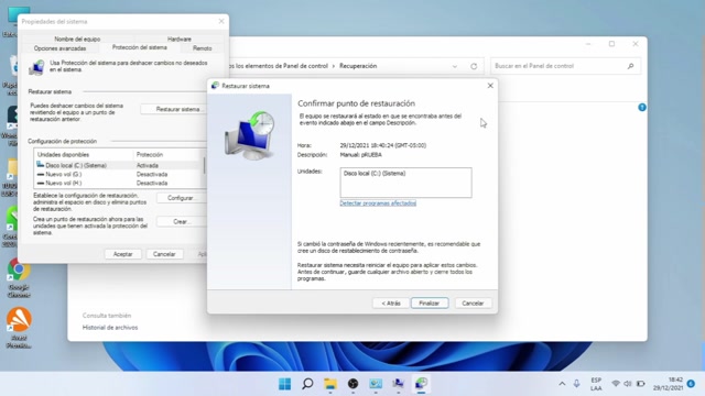 RESTAURAR WINDOWS 10