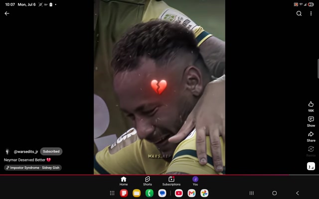Neymar jr retired from international soccer sadly 😥