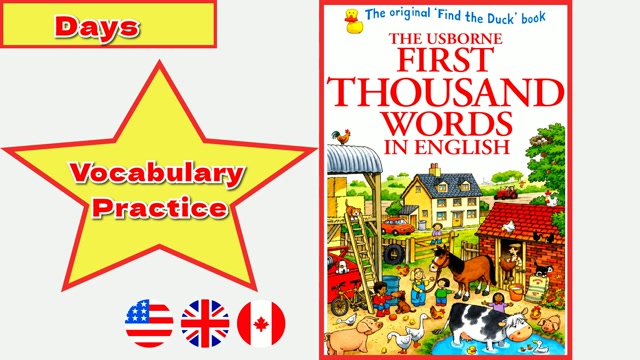 A1 | Days – First Thousand Words In English | Read Aloud English Book | Vocabulary Book