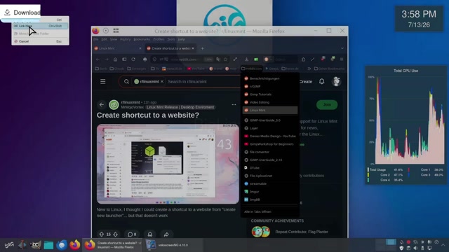 web link on a linux desktop