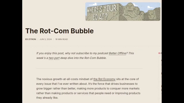 Big Tech's Meteoric Rise & Stagnation: Ed Zitron's "The Rot Com Bubble" (from S4A Livestream 133)