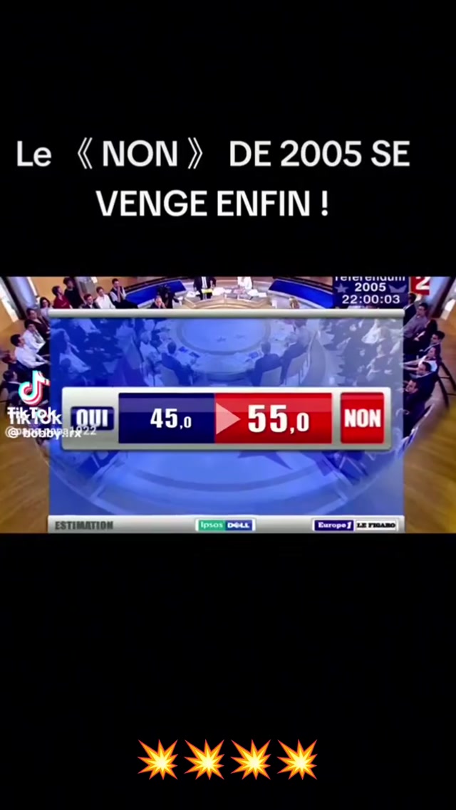 Les votes NON à 55 % de 2005 se venge enfin !