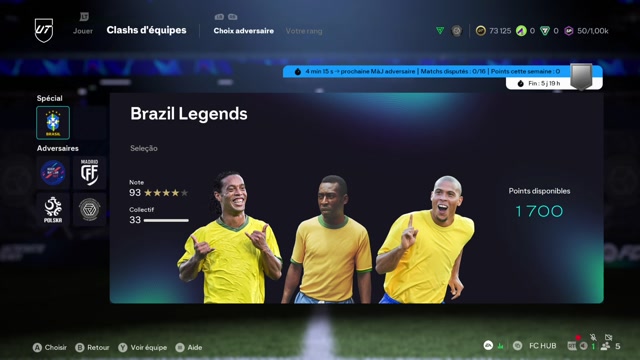 Clash Equipe • Brazil Legends 🆚️ Soccer Club 75