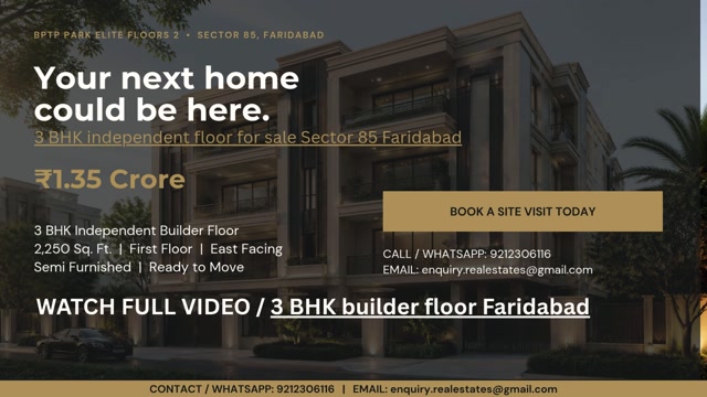 BPTP Park Elite Floors Sector 85, Faridabad @9212306116.VIDEO
