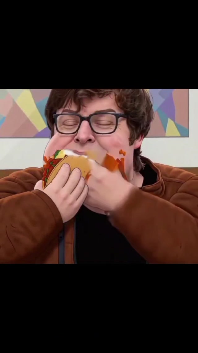 Will Stancil snacks on tacos