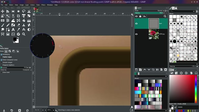 crop an image in a frame
