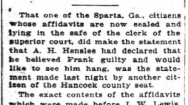 Saturday, 4th October 1913 Interest Centers In Attacks Made On Frank Jurors, The Atlanta Constitution