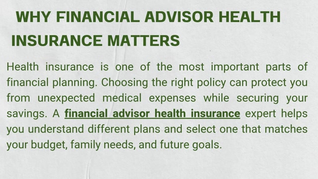 Why Financial Advisor Health Insurance Matters | Shubh Invest