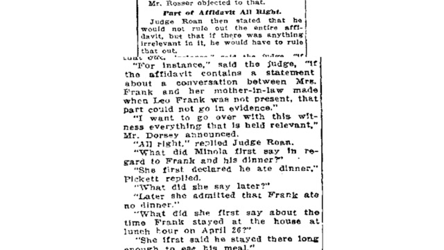 Wednesday, 20th August 1913 Clashes Between Lawyers Mark Effort To Impeach Negro Cook, The Atlanta Constitution