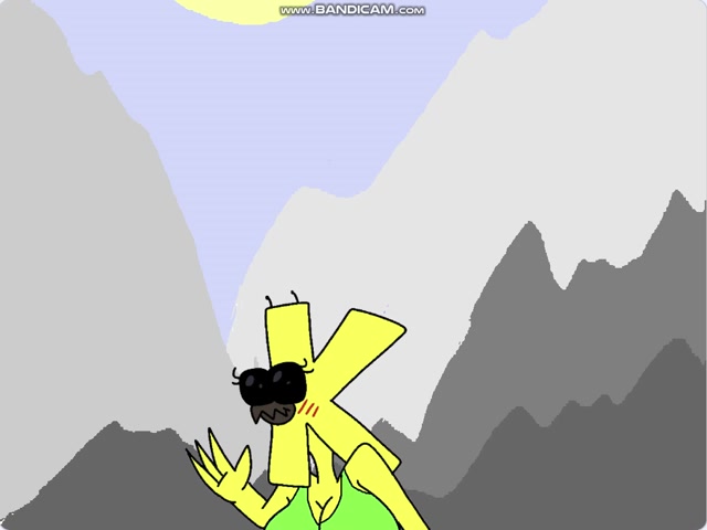 giantess letter k in moutain with her green swimsuit