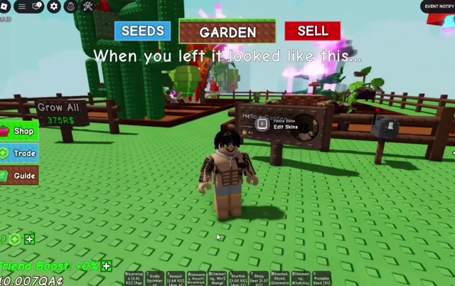 POV back in grow a garden days