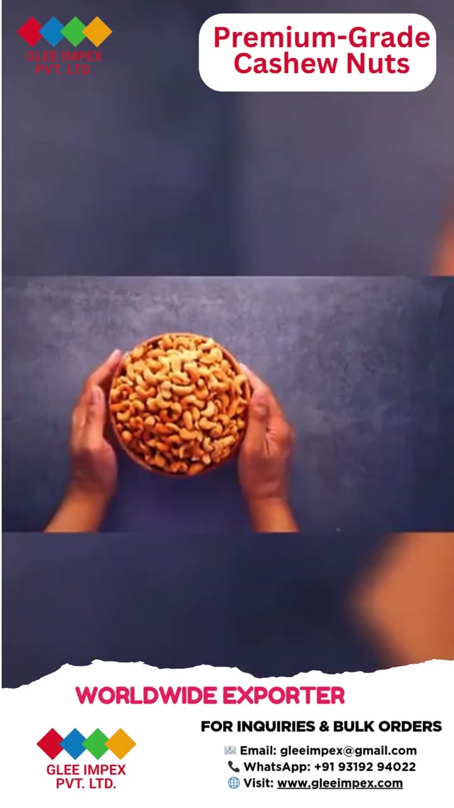 🌍✨ Premium Cashew Nuts – Naturally Nutritious, Globally Delivered! ✨🌍🥜 Crisp, Creamy & Packed