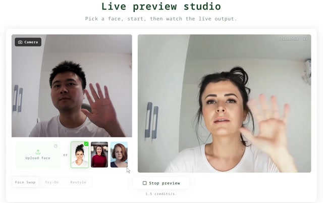 Real-Time AI Face Swap in Action: Before vs After