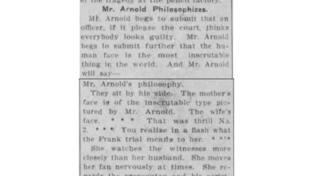 Wednesday, 30th July 1913 Flashes of Tragedy Pierce Legal Tilts at Frank Trial, The Atlanta Georgian