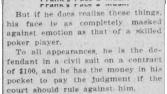 Wednesday, 30th July 1913 Frank’s Mother Pitiful Figure of the Trial, The Atlanta Georgian