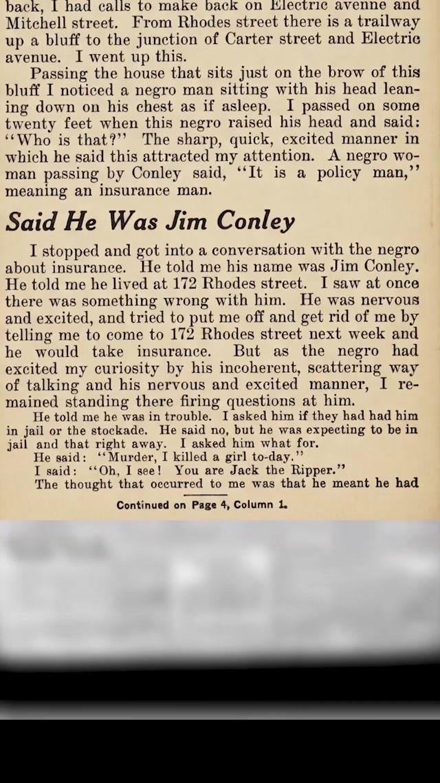 Monday, 14th July 1913 Mincey’s Own Story