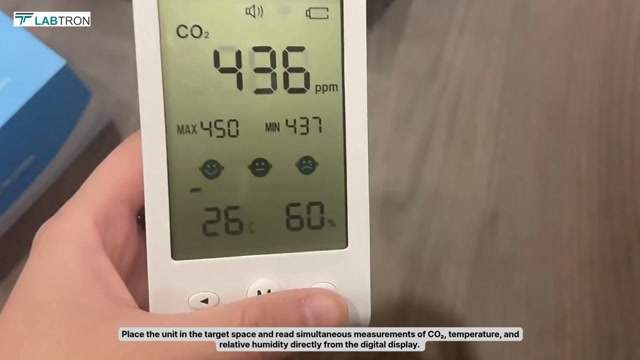 Labtron 3-in-one CO2 Monitor LCMM-C10: Real-time CO2, temperature & humidity tracking.