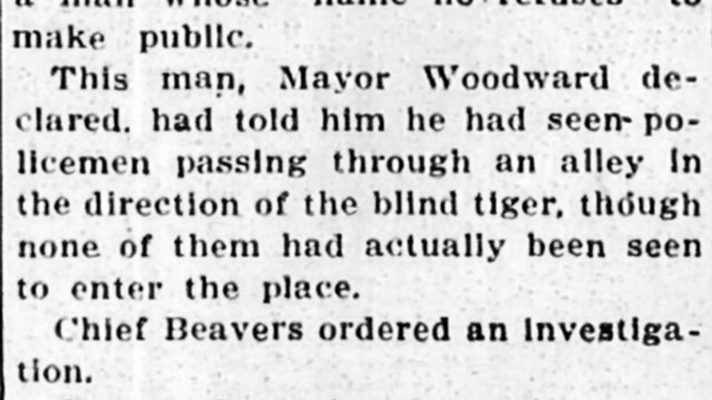 Tuesday, 15th July 1913 Woodward Aids Chief in Vice Crusade