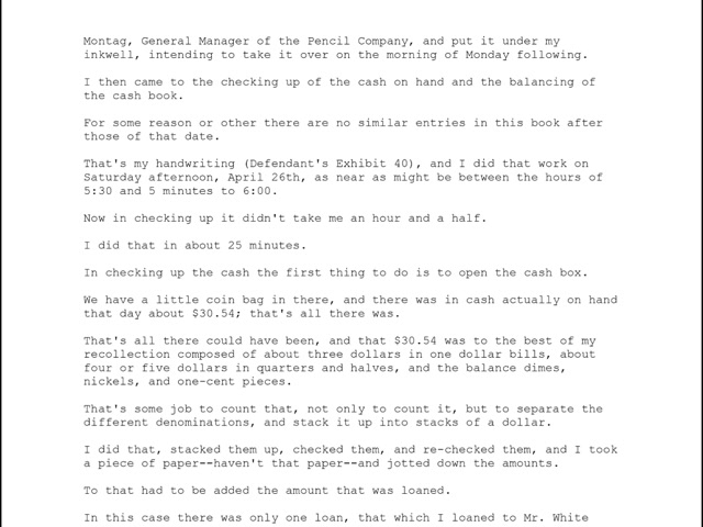 Monday, August 18, 1913: Unsworn, Oral Statement of Leo M. Frank in the ...