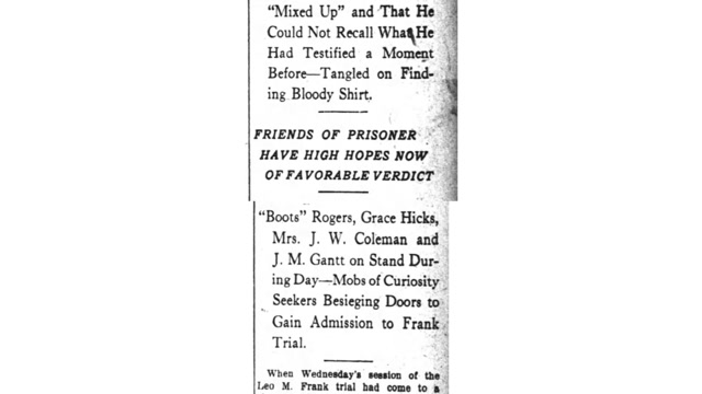 Thursday, 31st July 1913 Defense Riddles John Black’s Testimony, The Atlanta Constitution