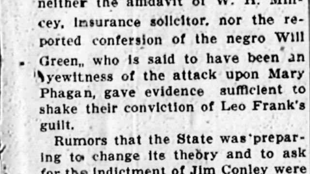 Monday, 14th July 1913 Prosecution Attacks Mincey’s Affidavit