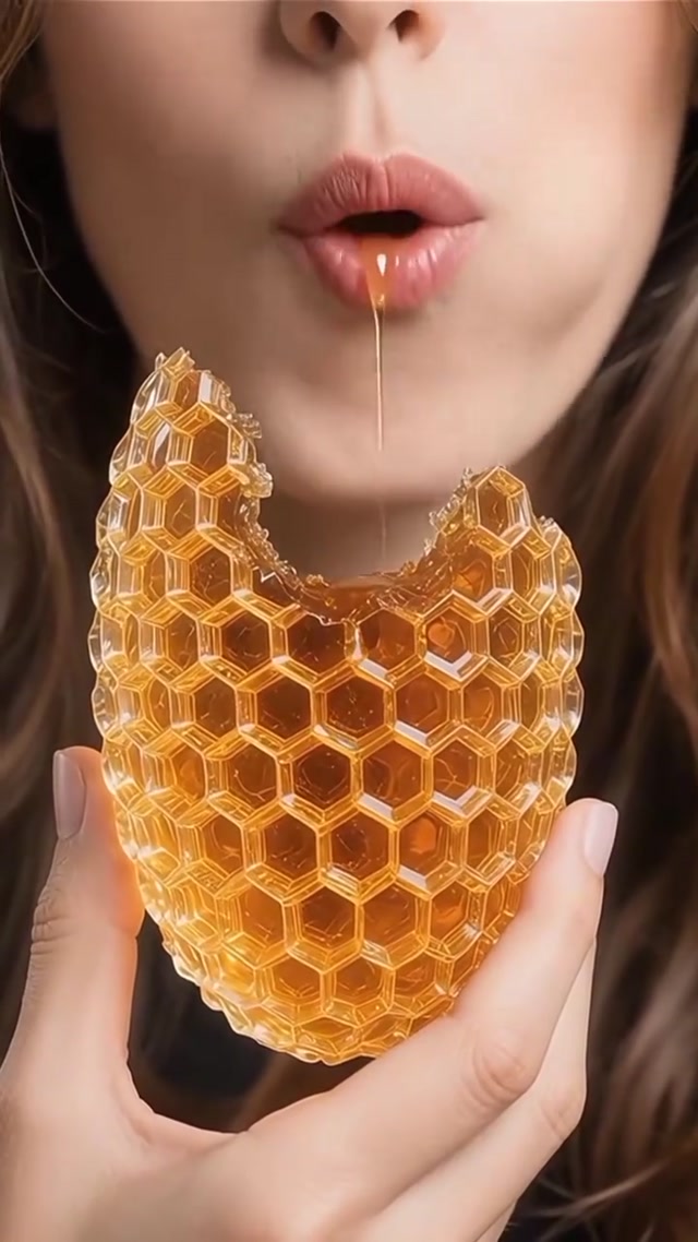 Eating honey!