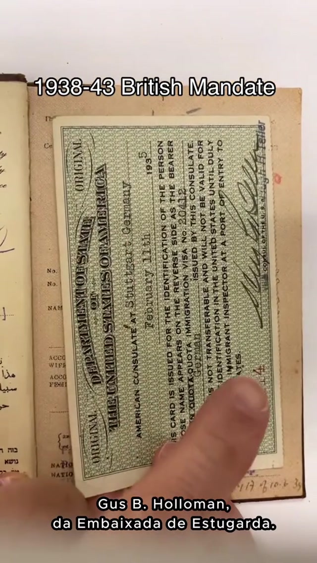 Passaporte PALESTINA 1938 - Margarete Simon.