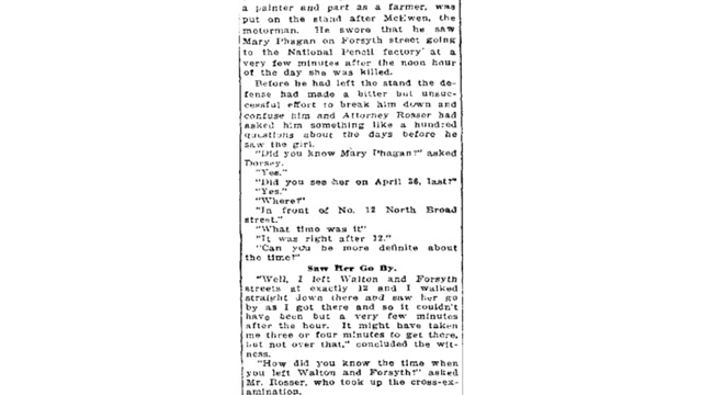 Wednesday, 20th August 1913 Saw Mary Phagan On Her Way To Pencil Factory, Says Mccoy, The Atlanta Constitution