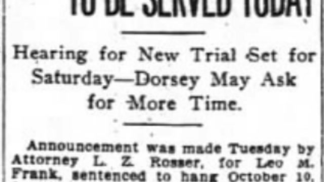 Wednesday, 1st October 1913 Frank Case Papers To Be Served Today, The Atlanta Constitution
