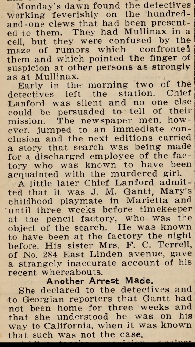 Thursday, 24th July 1913, Third Chapter in Mary Phagan Mystery, The Atlanta Georgian