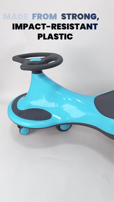 Chanak Magic Swing Car for Kids – 360° Wheels Motion Powered Ride On Toy Car with Silent PU Wheels & Strong Build (Blue)