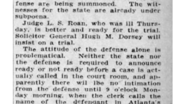 Friday, 25th July 1913, Leo Frank Will Likely Face Trial Monday for Mary Phagan Crime, The Atlanta Journal