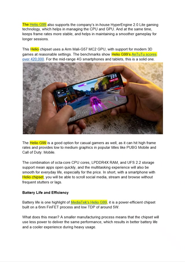 MediaTek Helio G99 Explained: Performance, Battery Efficiency & Gaming Power