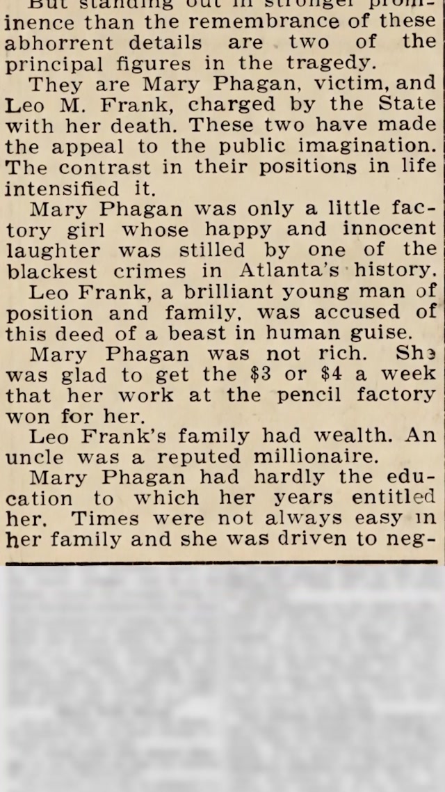 Tuesday, 22nd July 1913, Story of Mary Phagan Case by Chapters, The Atlanta Georgian