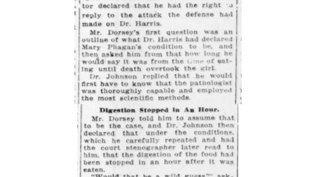 Thursday, 21st August 1913 Testimony of Dr. Harris Upheld By Noted Stomach Specialists, The Atlanta Constitution