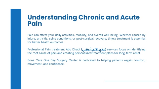 Pain Treatment Abu Dhabi | Expert Care at a Surgery Center Abu Dhabi