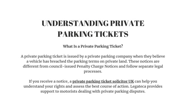 Private Parking Ticket Solicitor UK Your Guide to Handling Parking Disputes  Legateca