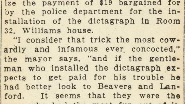 Wednesday, 23rd July 1913 Mayor May Hold Up Dictagraph Warrant, The Atlanta Constitution