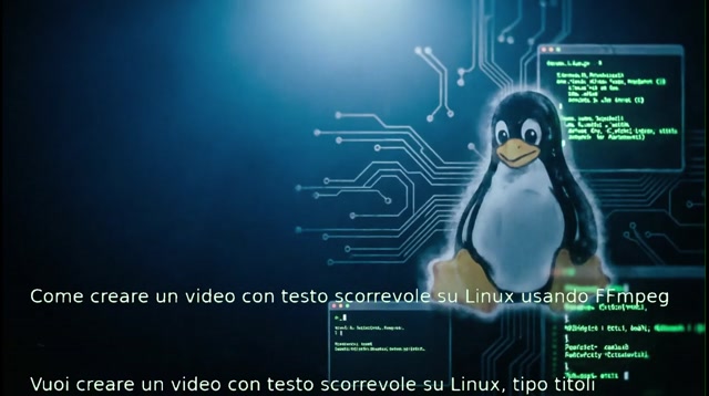 Come creare un video con testo scorrevole su Linux usando FFmpeg