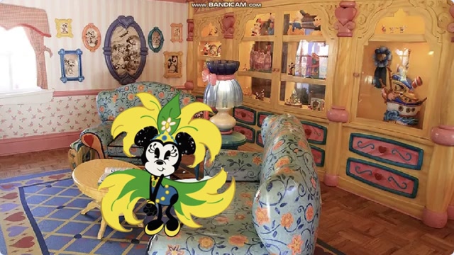 giant minnie mouse inside her house 