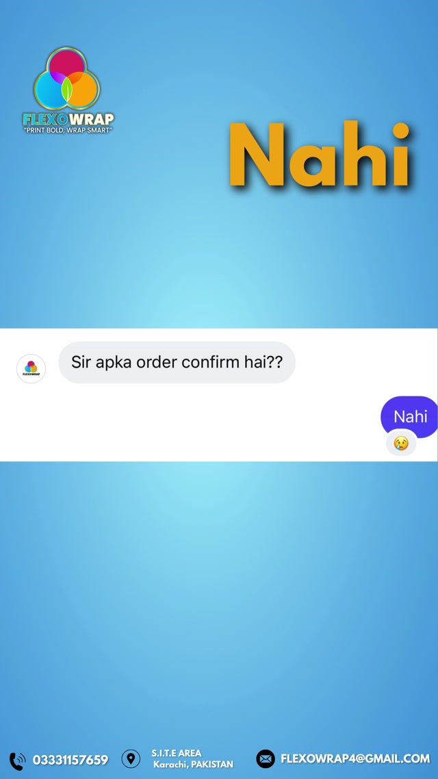 Order Confirm Hai? "NAHI NAHI!" — FlexoWrap Pakistan Premium Packaging Reaction 😂📦