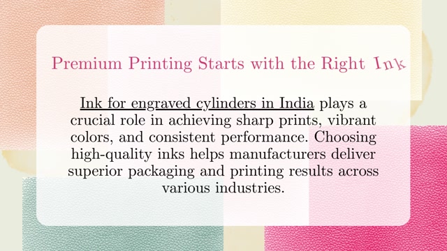 Trusted Ink for Engraved Cylinders in India by Spectra Inks
