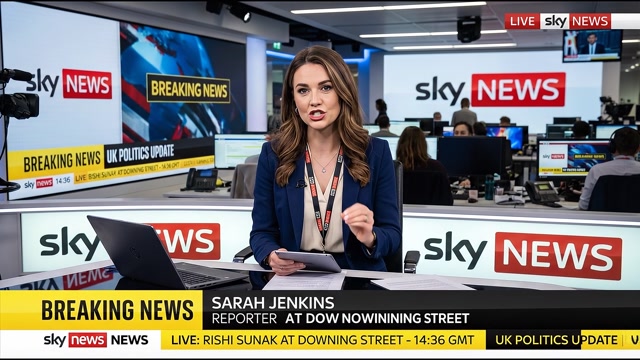 New Reporter in Sky News Talking in the News Station