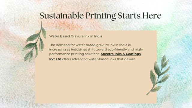 Water Based Gravure Ink in India for High-Quality Packaging Printing