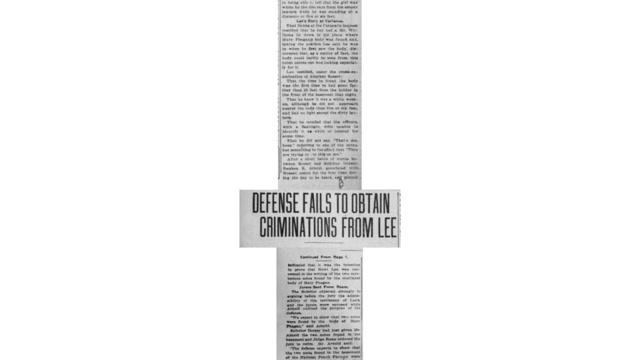 Tuesday, 29th July 1913 Defense Wins Point After Fierce Lawyers’ Clash, The Atlanta Georgian