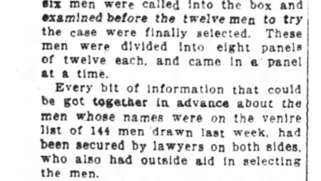 Tuesday, 29th July 1913, 96 Men are Called Before Getting Leo Frank Trial Jury, The Atlanta Constitution