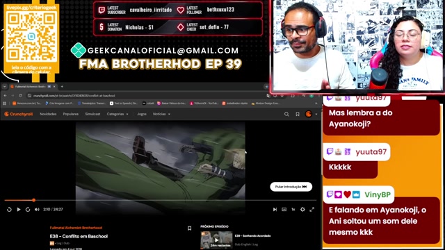 React Fullmetal alchemist brotherhood EP 39 e 40