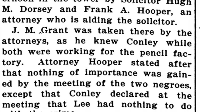 Thursday, 24th July 1913, Jim Conley and Newt Lee Meet in Tower, The Atlanta Constitution